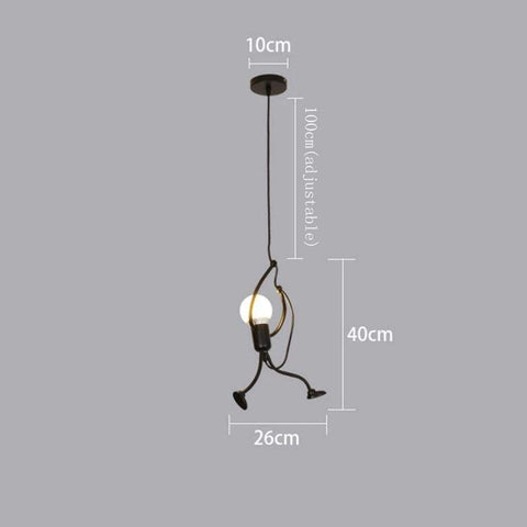 Kroonluchters voor kinderkamers, moderne ijzeren hanglampen voor huisdecoratie, woonkamer, slaapkamer restaurant, E27 [Energie-efficiëntieklasse A+] Nero - 3 Pezzo