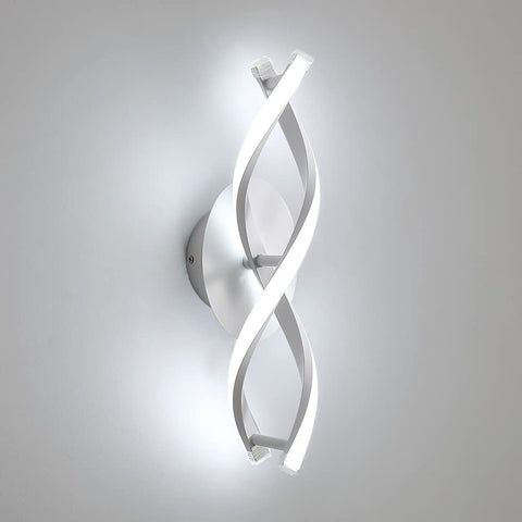 Binnenwandlamp, moderne led-wandlamp 16W 1800LM, koel wit 6500k, gebogen design wandlampen voor slaapkamer trappen woonkamer