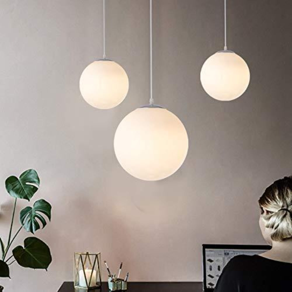 Lampe boule en verre Lustre Suspension intérieure simple Dia 15 CM pour Chambre Salon Couloir Restaurant Café 1Pcs