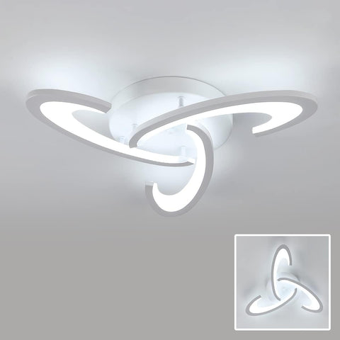 LED-plafondlamp, 36W 3240lm plafondlamp, Shamrock Design-plafondlamp voor slaapkamer, woonkamer, eetkamer, wit acryl, 6500K koel wit licht