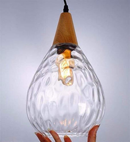Moderne kroonluchters hanglamp, E27 in hoogte verstelbare retro kroonluchter, druppelvorm, glazen lampenkap, plafondlamp