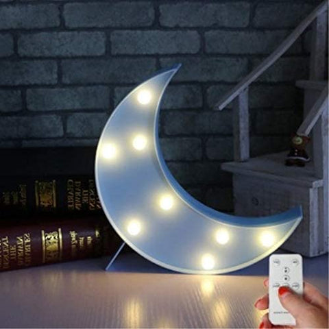 Nachtlampje met 8 LED's, maanvormige lamp, op batterijen werkende LED-lampen met afstandsbediening voor Party Home