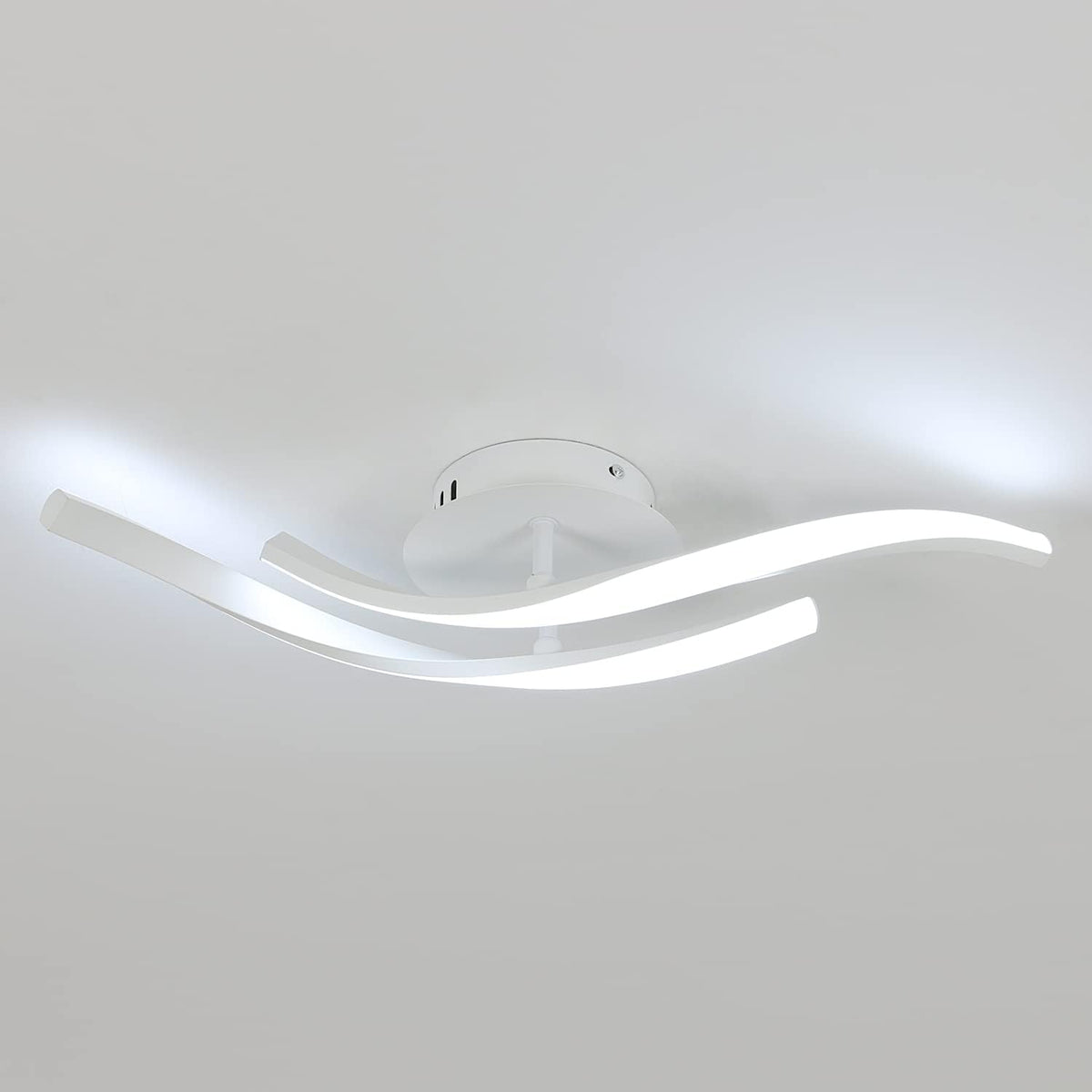 Modern design LED-plafondlamp koel wit 6000K golfvormige plafondlamp voor woonkamer slaapkamer eetkamer kantoor wit