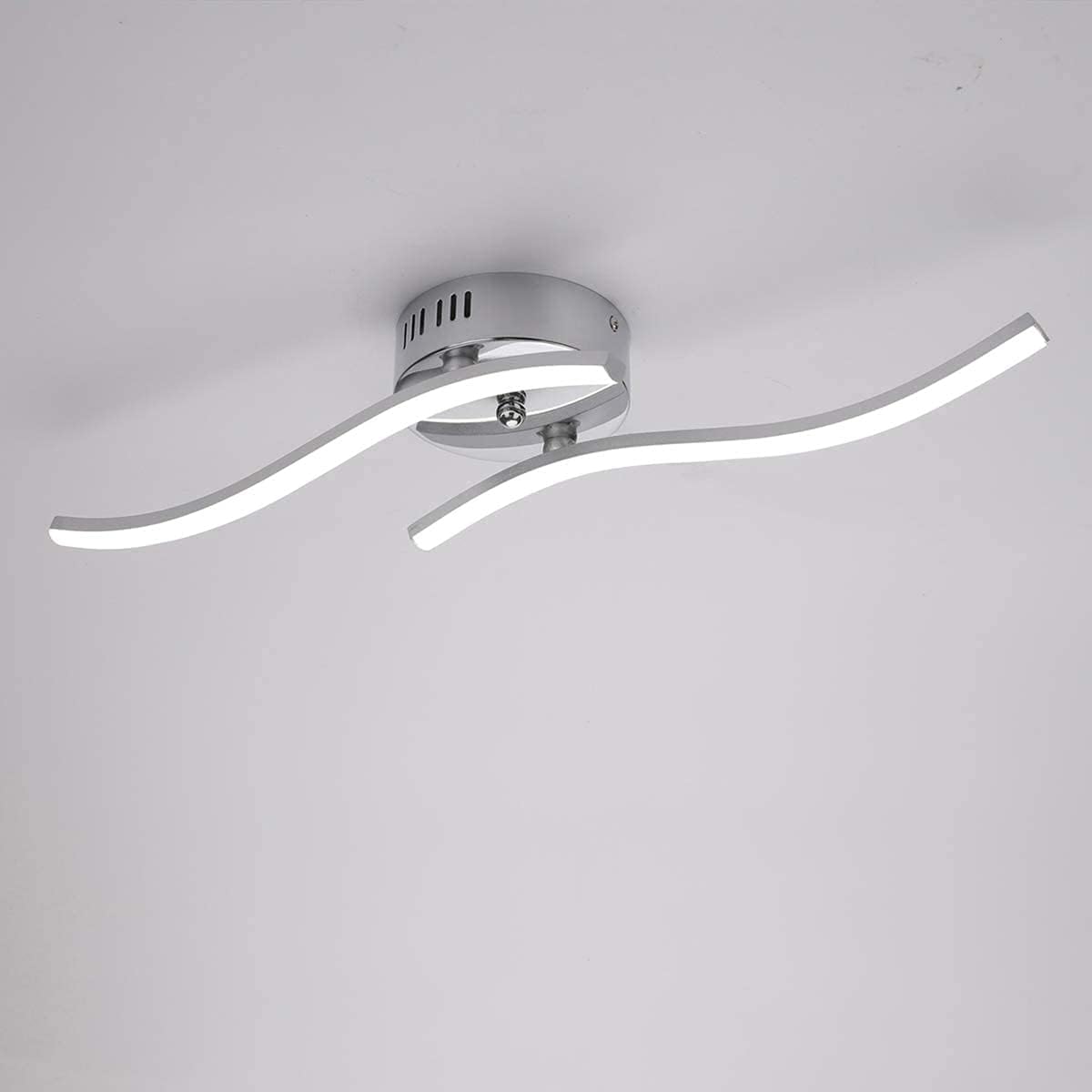 LED-plafondlamp, golfvormige hanglamp, geïntegreerde LED's 14W 1100 Lumen, moderne kroonluchter voor woonkamer of keuken, IP20 koud wit licht 6500K