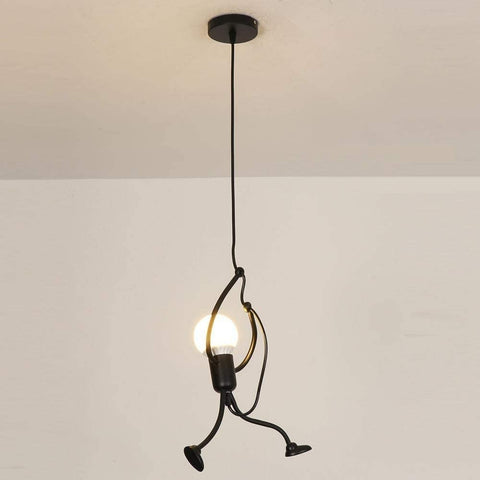 Kroonluchters voor kinderkamers, moderne ijzeren hanglampen voor huisdecoratie, woonkamer, slaapkamer restaurant, E27 [Energie-efficiëntieklasse A+] Nero - 3 Pezzo