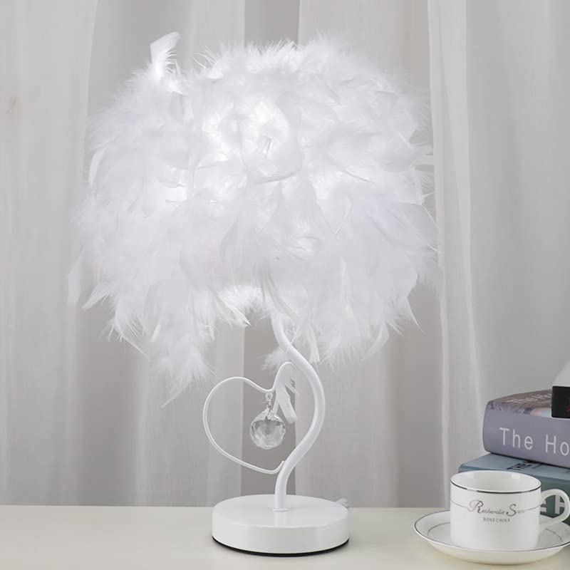 Feather LED-bureaulamp met afstandsbediening, moderne eenvoudige decoratieve tafellamp, creatief bedlampje nachtlampje, geschikt voor kinderkamer studeerbureau