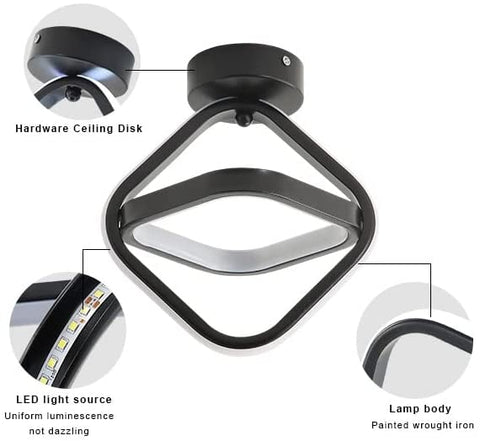 22W LED-plafondlamp, eenvoudige geometrische plafondlamp, metalen plafondlamp voor woonkamer, slaapkamer, hal, 6000K wit licht