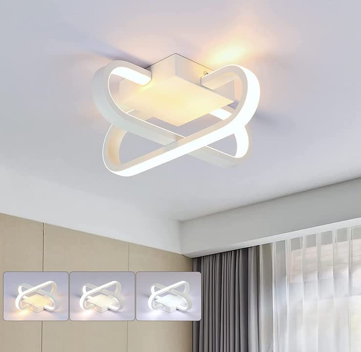 Luz de techo LED regulable, lámpara LED de personalidad de 18 W Luz de techo LED Lámpara de techo de 3 temperaturas de color 3000 K/6000 K/4000 K, lámpara de techo LED para sala de estar, dormitorio, cocina, pasillo, entradas