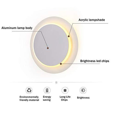 LED-wandlampen, 360 graden draaibare wandlamp, bedlampjes, creatieve Eclipse 2 in 1 wandlamp voor gangtrappen
