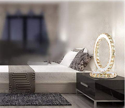 Glazen tafellampen, LED moderne roestvrijstalen bedlampen, 12W ronde bureaulamp, warm wit licht