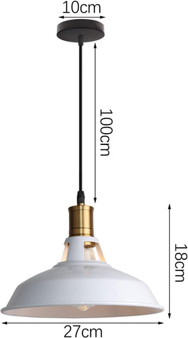Vintage hanglamp metalen kroonluchter E27 basis voor woonkamer slaapkamer eetkamer kantoor bar café wit
