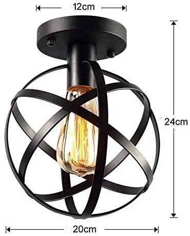 Vintage plafondlamp, E27 retro plafondlamp, industriële hanglamp voor woonkamer slaapkamer café bar restaurant