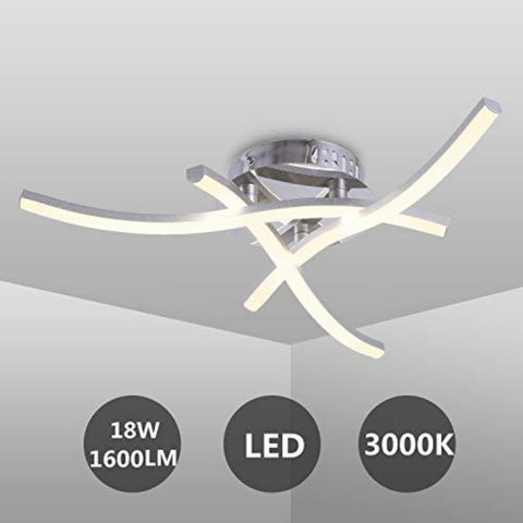Modern design LED-plafondlamp, golfvormige plafondlamp, 3000k warm wit, geïntegreerde LED's 18W 1.600Lm, moderne kroonluchter voor woonkamer slaapkamer eetkamer
