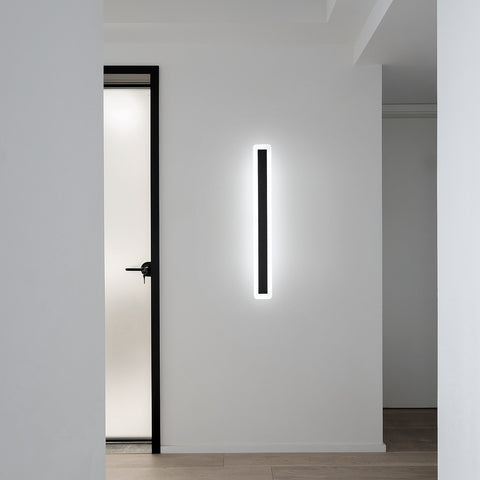 LED-wandlampen, moderne wandverlichtingslamp 22W 6000K, 60CM aluminium zwarte LED-lamp, decoratieve wandlamp voor slaapkamer woonkamer (koel wit licht)