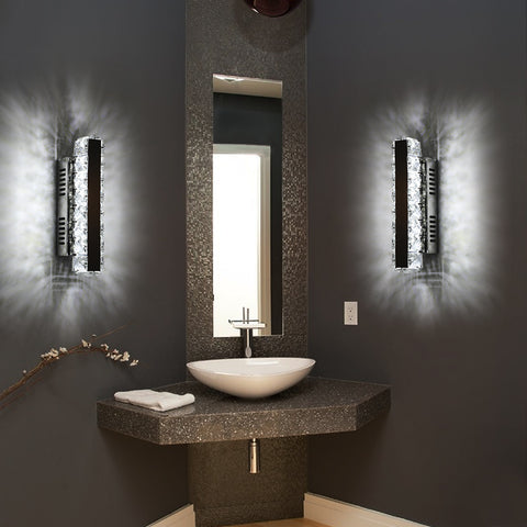 LED-wandlamp, moderne kristallen wandlamp, lineair ontwerp, 6000K koud licht binnenwandverlichting, voor badkamer woonkamer slaapkamer keuken gang restaurant
