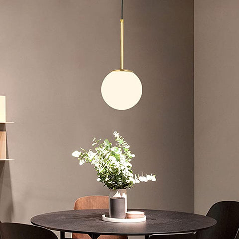 LED Slaapkamer Nachtkastje Kroonluchter Nordic Enkele Kop Persoonlijkheid Glazen Bol Plafondlamp Postmoderne Eenvoudige Creatieve Hanglamp Thuis Eetkamer Decoratie Binnenverlichting (lamp niet inbegrepen)