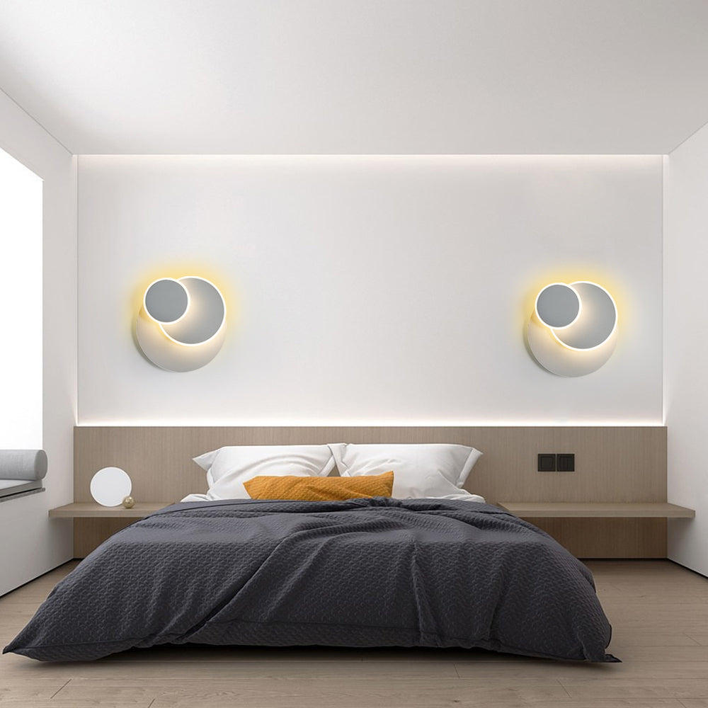 Applique murale LED 15W, Créatif eclipse 3 en 1 Protection Solide Applique Murale Interieur Lampe 