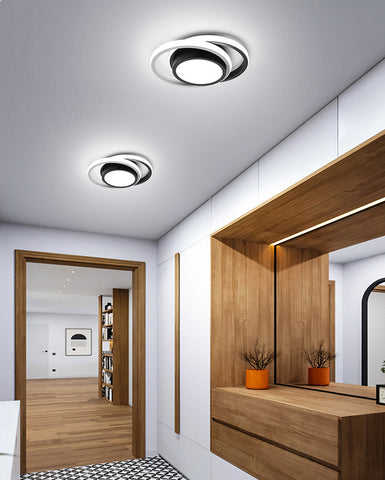 LED moderne plafondlamp, 21W 2-ring plafondlamp, wit acryl metalen plafondlamp voor woonkamer, studeerkamer 4500K