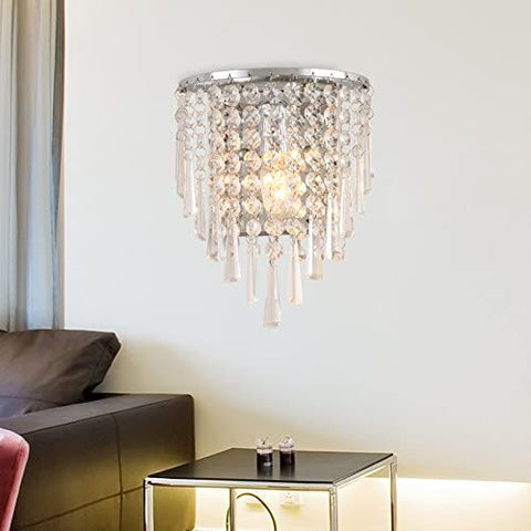 LED-kristallen wandlamp, moderne LED-wandlamp voor binnen, decoratie wandlamp voor slaapkamer, hal, keuken, woonkamer, eetkamer, 22 cm * 18 cm