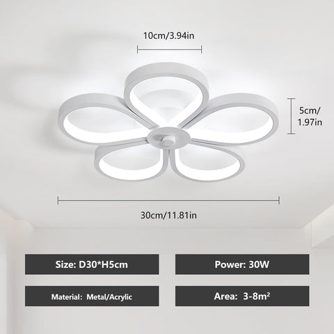 30W LED-plafondlamp Modern Design Koel Wit 6000K Creatieve Bloemvorm Plafondlamp voor Woonkamer Slaapkamer Eetkamer Kantoor Wit