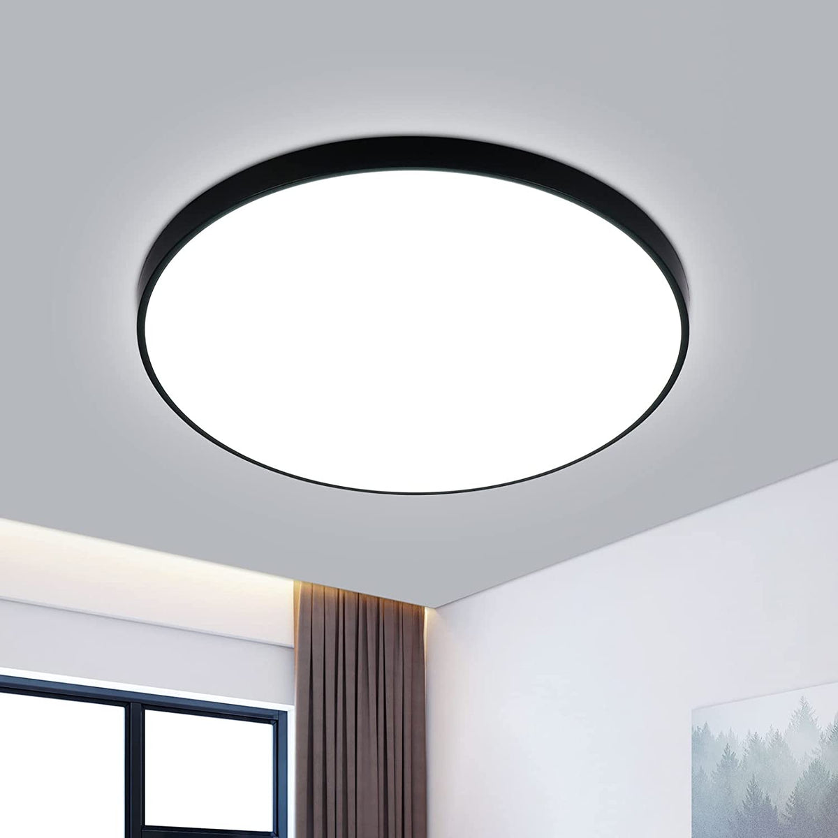 Plafonnier LED Rond, 24W 6500K Blanc froid Moderne Plafonnier Led IP54 Imperméable