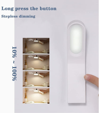 LED-bureaulamp, dimbare bedlamp, 10 helderheidsniveaus, flexibele oogbescherming met aanraakbediening, bureaulamp met USB-poort, magnetische designwandlamp