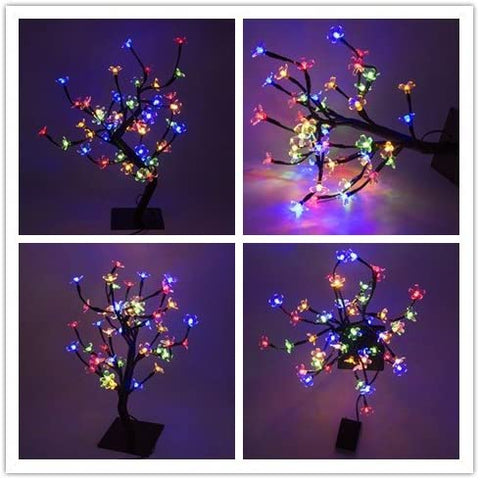 LED-kersenboomlamp, 0,45M 48LED, LED-lichtboom, zwarte takken, voor huisdecoratie (veelkleurig)