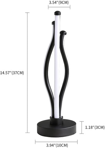 LED-bureaulamp, warmlichtcurve-leeslamp met aansluitsnoer, moderne bedlamp voor woonkamer, logeerkamer, dressoirtafeldecor
