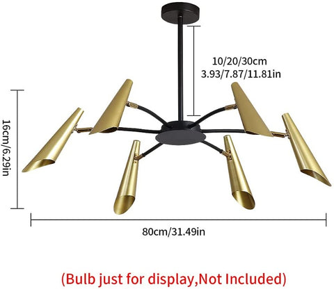 Moderne creatieve industriële kroonluchter hanglamp aanpassen ijzeren kunst duif plafondlamp voor woonkamer slaapkamer (goud + zwart)