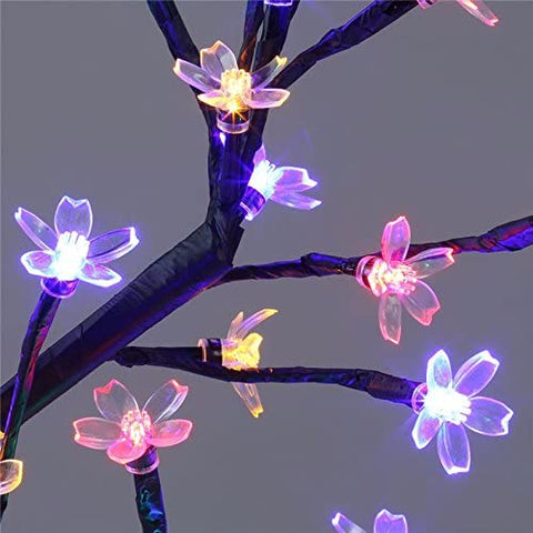 LED-kersenboomlamp, 0,45M 48LED, LED-lichtboom, zwarte takken, voor huisdecoratie (veelkleurig)