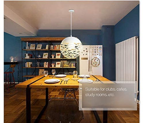 Opengewerkte hanglamp glanskop eenvoudige smeedijzeren gesneden lamp voor eetkamer (wit, 20cm)