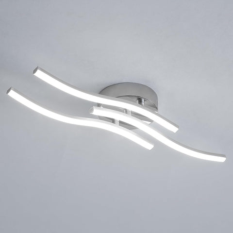 LED-plafondlamp, golfvormige hanglamp, geïntegreerde LED's 18W 1600 lumen, moderne kroonluchter voor woonkamer of keuken, 220V IP20 koud wit licht 6500K