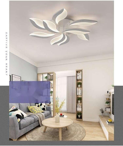 Dimbare LED-plafondlamp met afstandsbediening, 68W creatieve plafondlamp in bloemvorm, moderne acrylplafondverlichting voor woonkamer, kantoor, slaapkamer