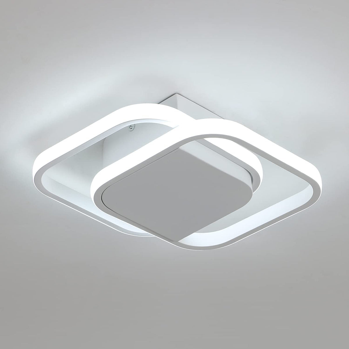 Moderne LED-plafondlamp, vierkante led-plafondlamp 24W 2200LM, 6000K koelwitte plafondlamp, acryl plafondlamp, voor slaapkamer woonkamer keuken hal (wit)