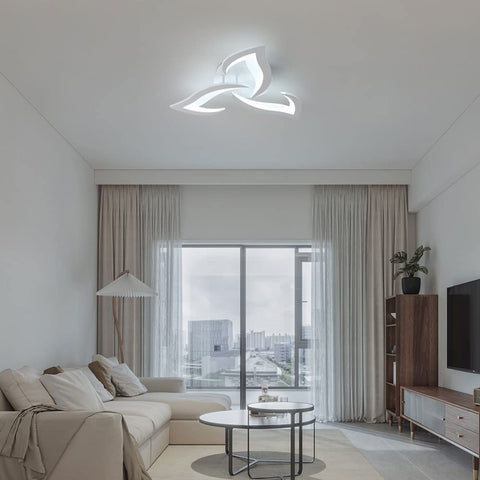 LED-plafondlamp, 36W 3060LM moderne plafondlamp, acryl 3-lichts LED-plafondlamp voor woonkamer slaapkamer keuken dia 58cm (wit) koel wit licht 6500K