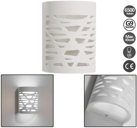 4W LED-wandlamp wit licht modern binnen schans gips wandlamp voor badkamer woonkamer slaapkamer trap gang warm wit licht 3000K