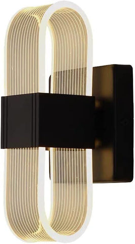 Indoor LED-wandlamp dimbaar 12W moderne wandlamp romantisch creatief acrylontwerp voor slaapkamer, woonkamer, gang, trap, hotel, 3000K-6000K wit licht (zwart)