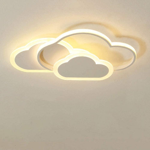 LED-plafondlamp, woondecoratie plafondverlichting, 36W witte acryl kroonluchter, wolkvormige plafondlamp voor slaapkamer, woonkamer, eetkamer, 3000K warm licht