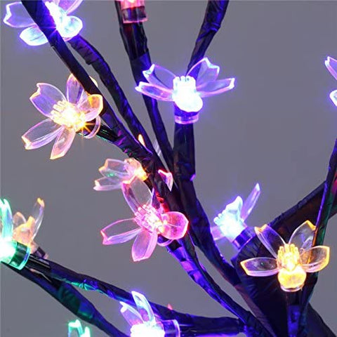 LED-kersenboomlamp, 0,45M 48LED, LED-lichtboom, zwarte takken, voor huisdecoratie (veelkleurig)