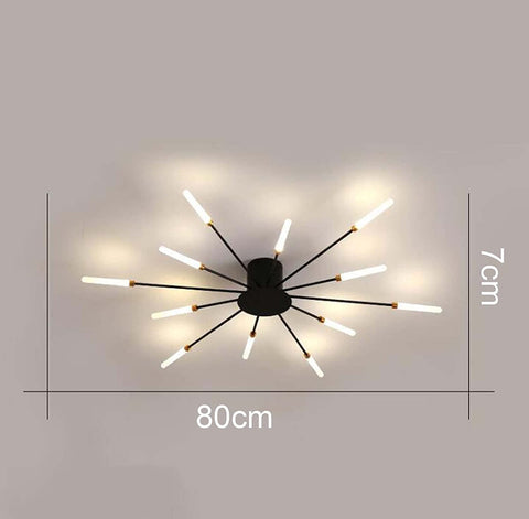 LED-plafondlamp Moderne vuurwerk-designlamp Creatieve chique hangkroonluchter Binnen Eenvoudige woonkamer, zwart