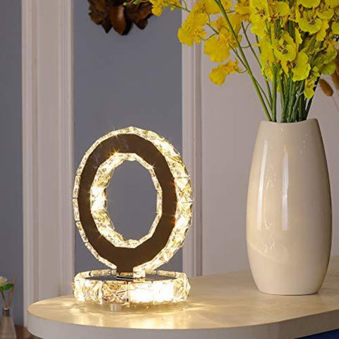 Glazen tafellampen, LED moderne roestvrijstalen bedlampen, 12W ronde bureaulamp, warm wit licht