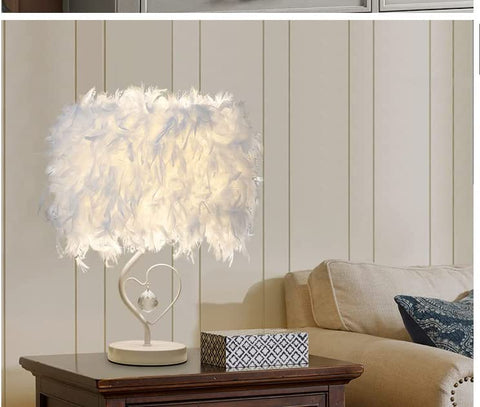Feather LED-bureaulamp met afstandsbediening, moderne eenvoudige decoratieve tafellamp, creatief bedlampje nachtlampje, geschikt voor kinderkamer studeerbureau