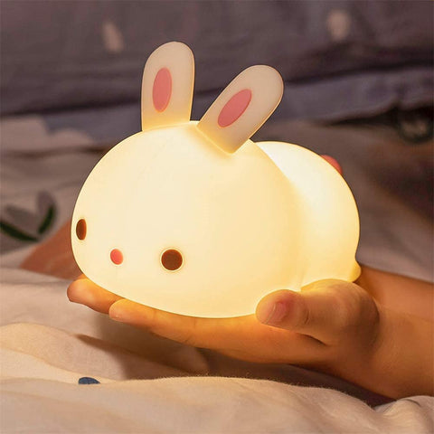 Nachtlampje voor kinderen Baby-nachtverlichting LED-nachtlampje Dierenkleur Konijn Type Oplaadbaar Verwisselbaar Geschikt voor kinderen, baby's en meisjes