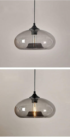 Moderne glazen hangende kleurrijke hanglamp voor woonkamer, bar, keuken, restaurant, café, eetkamer, Scandinavische huisverlichtingsarmaturen (houtskoolgrijze kleur)