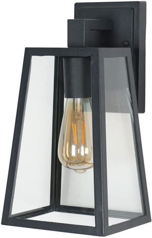Buitenwandlamp, E27 buitenwandlamp IP65, glazen kap, vintage buitendecoratie wandlamp voor binnenplaats, tuin, terras, villa, gang (zonder lamp)