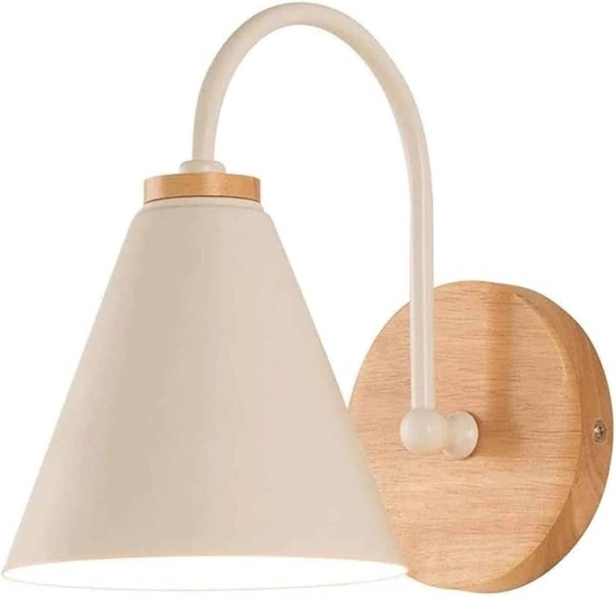 Scandinavisch houten nachtkastje met 5W E27 lamp (warm wit) Voor slaapkamer, woonkamer, hal, entree Wit