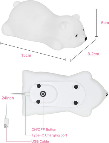 Babynachtlampje Kindernachtlampje, Kindernachtlampje USB oplaadbaar babynachtlampje, Baby LED-nachtlampje Draagbaar siliconen meisje Jongen bedlampje Babymeisje cadeau