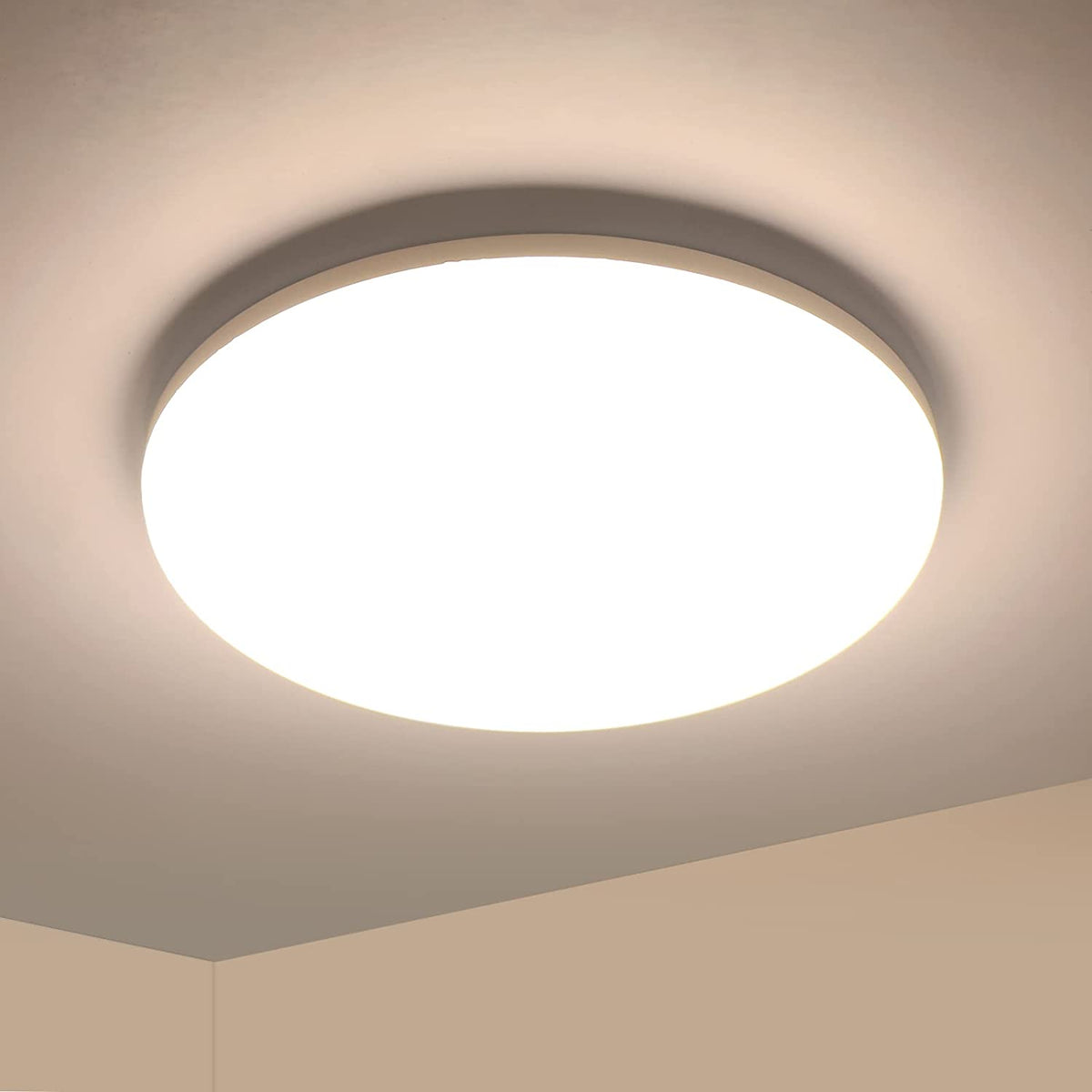 LED-plafondlamp, 36W 3200LM moderne plafondlamp, ultradunne ronde LED-plafondlamp voor badkamer keuken slaapkamer gang balkon, Ø23*H4cm, 4000K natuurlijk wit