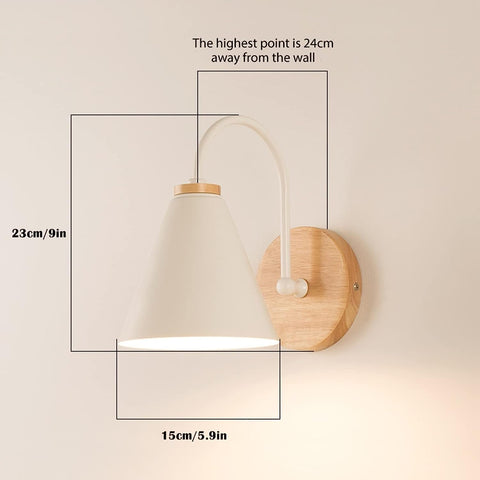 Scandinavisch houten nachtkastje met 5W E27 lamp (warm wit) Voor slaapkamer, woonkamer, hal, entree Wit