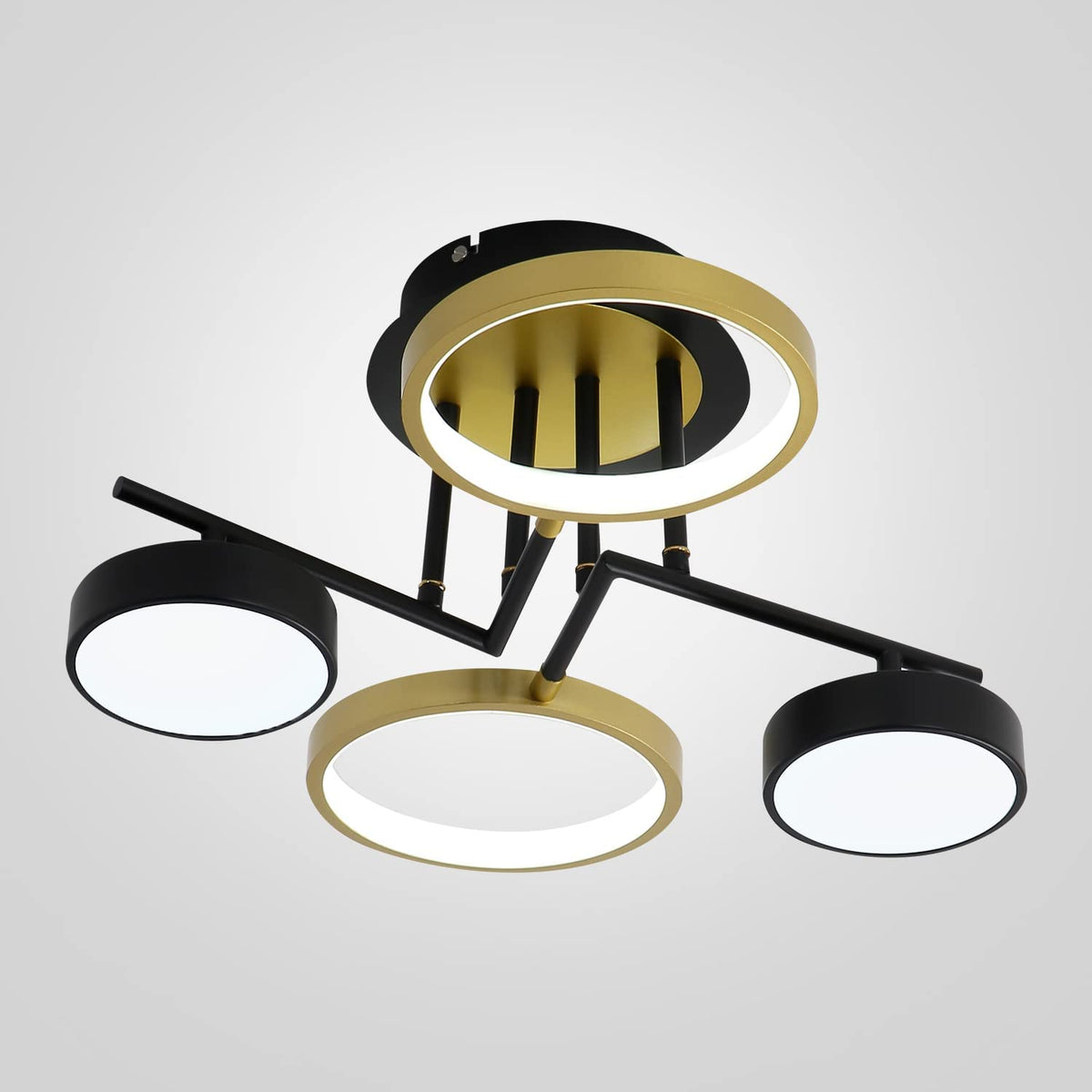 Moderne LED-plafondlamp 28W rond plafondverlichtingsarmatuur, 4 ringen plafondlamp kroonluchter voor slaapkamer woonkamer hal kantoor eetkamer keuken